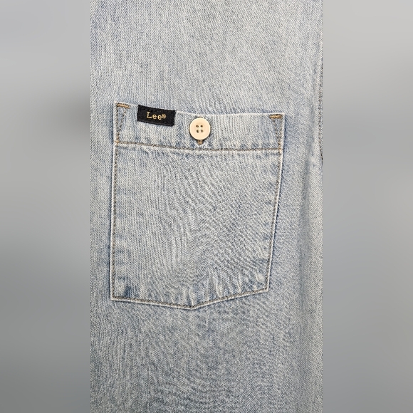 LEE Women's Legendary Long Sleeve Light Wash Denim Dress Size Medium - Picture 5 of 10